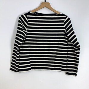 Uniqlo Women's‎ 100% Cotton Round Neck Long Sleeve Striped Shirt Size S